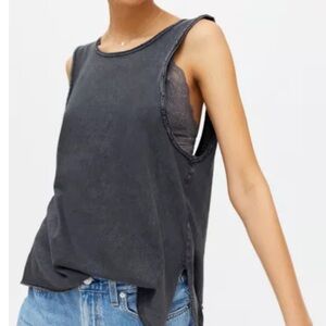 Urban Outfitters Women's Sleeveless Charcoal Top - Summer Tank in gray